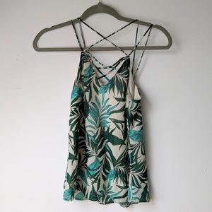 Leaf print flowey tank